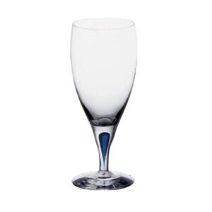 Orrefors Intermezzo Blue Crystal Water / Iced Beverage Goblet Glass 7.625” New